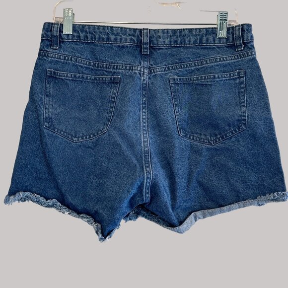 Dressberry Distressed Women's Cotton Denim Shorts 32 W/ Frayed Hem & Pockets - Picture 8 of 12